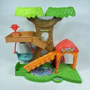 Fisher Price Little People Big Animal Zoo Treehouse Swing Pond Playset Only